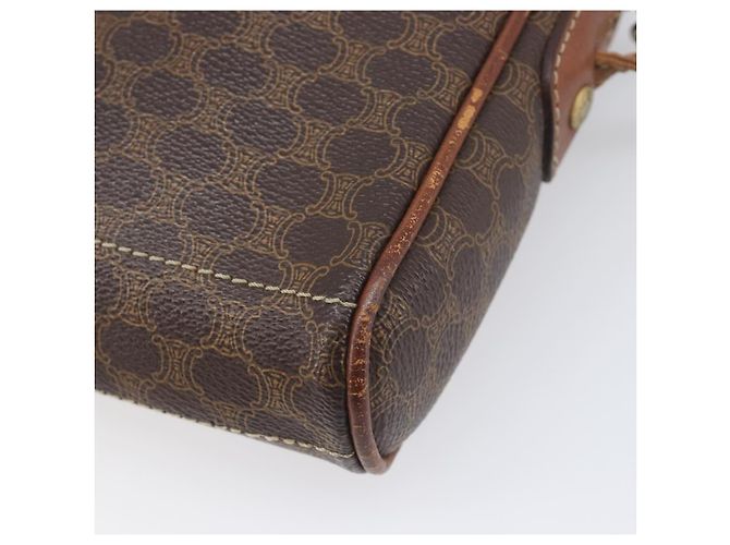 Céline Borsa a tracolla CELINE Macadam PVC Pelle Marrone Tono Oro Auth 200183 - vista 15