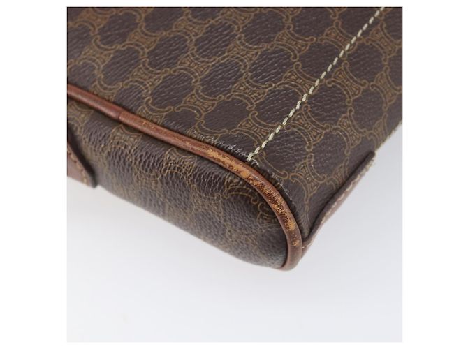 Céline Borsa a tracolla CELINE Macadam PVC Pelle Marrone Tono Oro Auth 200183 - vista 16