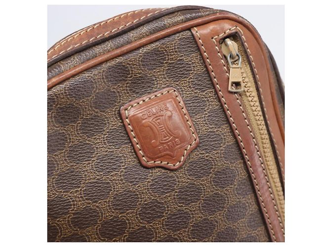 Céline Borsa a tracolla CELINE Macadam PVC Pelle Marrone Tono Oro Auth 200183 - vista 17