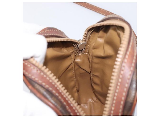 Céline Borsa a tracolla CELINE Macadam PVC Pelle Marrone Tono Oro Auth 200183 - vista 21