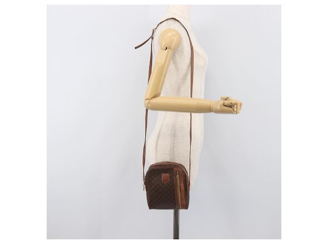 Céline Borsa a tracolla CELINE Macadam PVC Pelle Marrone Tono Oro Auth 200183 - vista 26