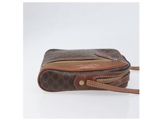 Céline Borsa a tracolla CELINE Macadam PVC Pelle Marrone Tono Oro Auth 200183 - vista 4
