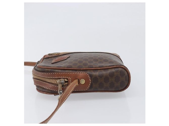 Céline Borsa a tracolla CELINE Macadam PVC Pelle Marrone Tono Oro Auth 200183 - vista 5
