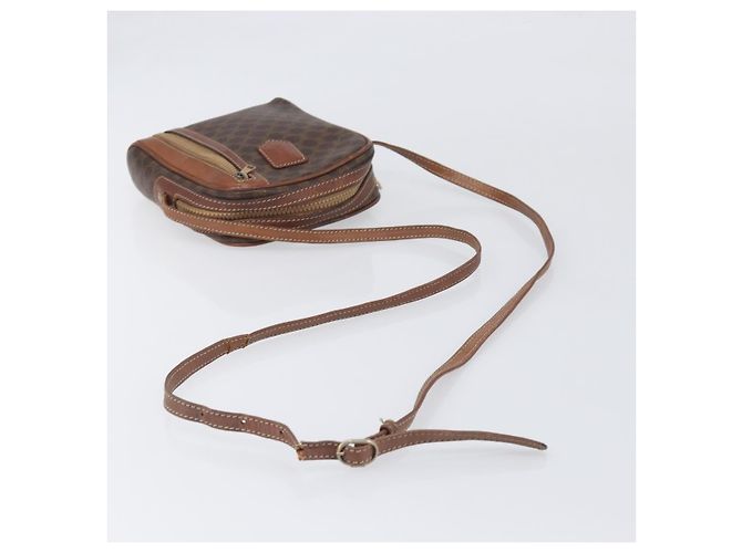 Céline Borsa a tracolla CELINE Macadam PVC Pelle Marrone Tono Oro Auth 200183 - vista 7