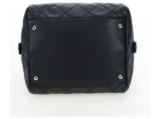 Borsa a tracolla CHANEL Chain Matelasse Pelle Caviar Nero Argento CC Auth yk20796SAV - vista 10