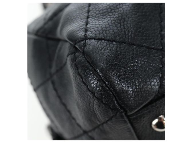 Borsa a tracolla CHANEL Chain Matelasse Pelle Caviar Nero Argento CC Auth yk20796SAV - vista 11