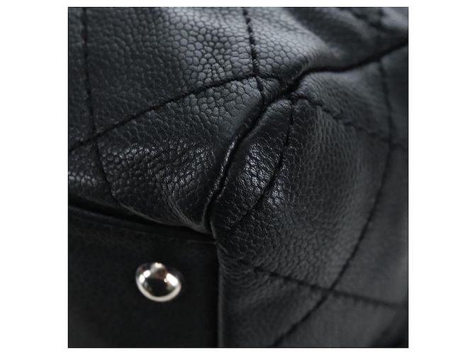 Borsa a tracolla CHANEL Chain Matelasse Pelle Caviar Nero Argento CC Auth yk20796SAV - vista 12