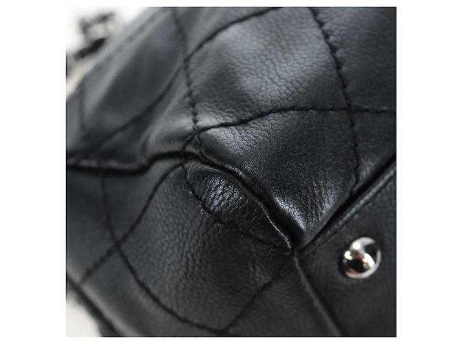 Borsa a tracolla CHANEL Chain Matelasse Pelle Caviar Nero Argento CC Auth yk20796SAV - vista 13