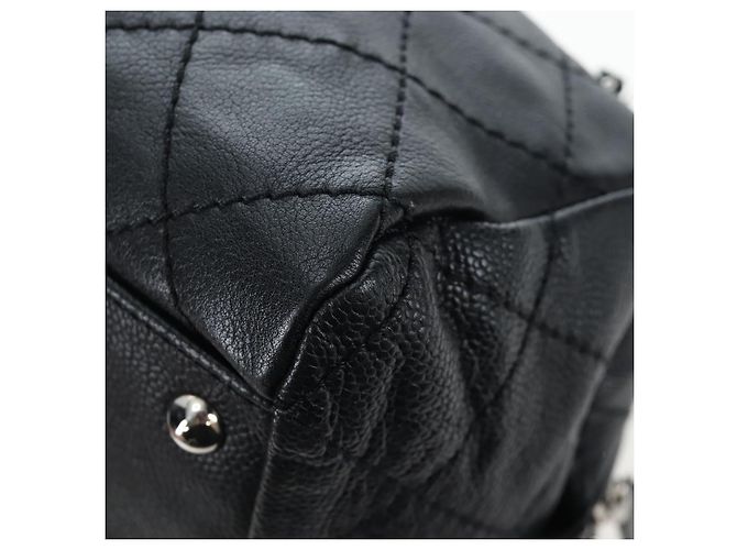 Borsa a tracolla CHANEL Chain Matelasse Pelle Caviar Nero Argento CC Auth yk20796SAV - vista 14