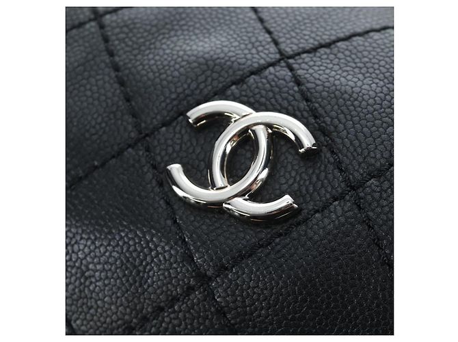 Borsa a tracolla CHANEL Chain Matelasse Pelle Caviar Nero Argento CC Auth yk20796SAV - vista 15