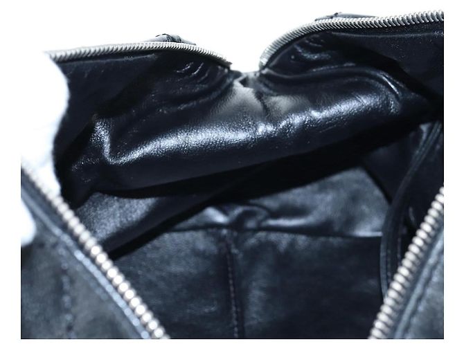 Borsa a tracolla CHANEL Chain Matelasse Pelle Caviar Nero Argento CC Auth yk20796SAV - vista 19