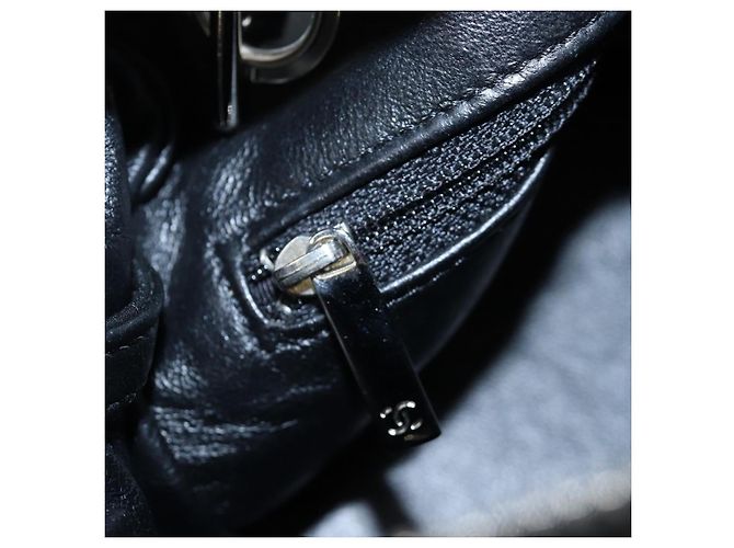 Borsa a tracolla CHANEL Chain Matelasse Pelle Caviar Nero Argento CC Auth yk20796SAV - vista 22