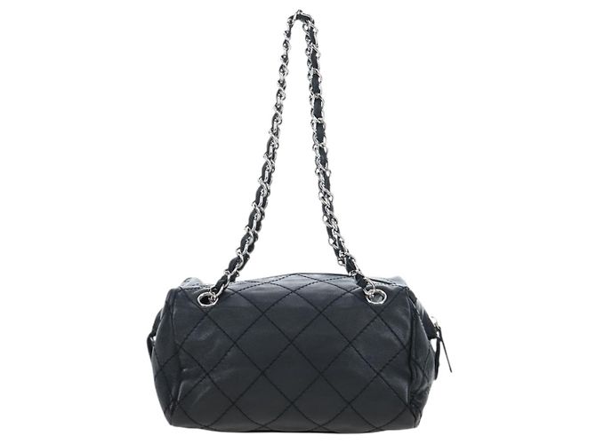 Borsa a tracolla CHANEL Chain Matelasse Pelle Caviar Nero Argento CC Auth yk20796SAV - vista 3
