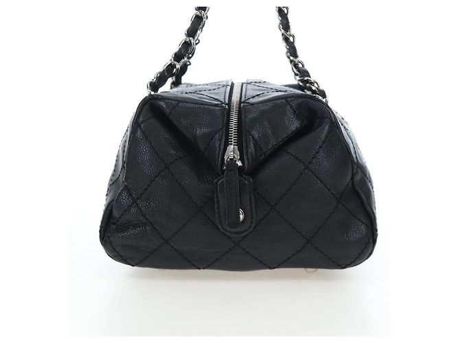 Borsa a tracolla CHANEL Chain Matelasse Pelle Caviar Nero Argento CC Auth yk20796SAV - vista 5