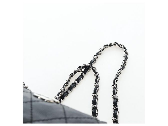 Borsa a tracolla CHANEL Chain Matelasse Pelle Caviar Nero Argento CC Auth yk20796SAV - vista 8
