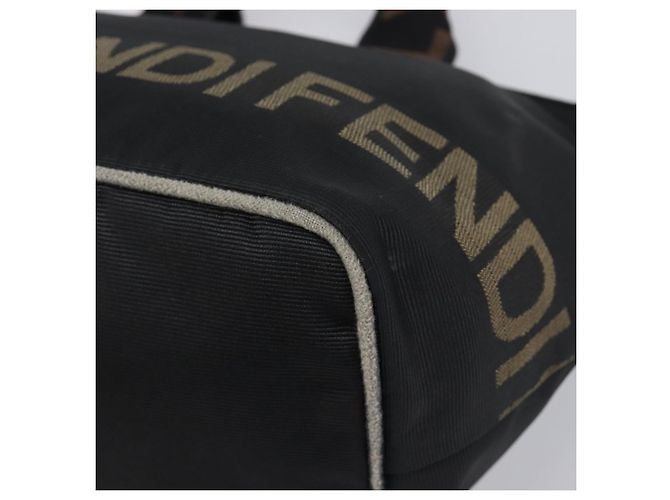 Borsa a mano FENDI Canvas Black Gold Auth 199578 Nero D'oro - vista 10
