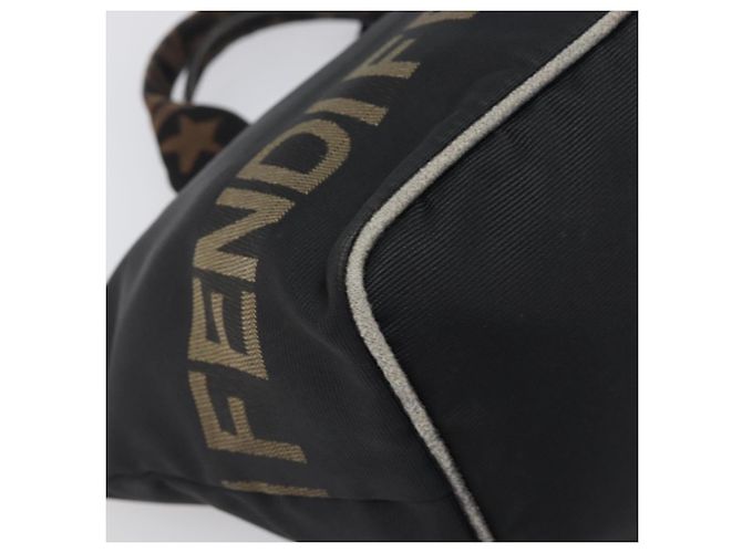 Borsa a mano FENDI Canvas Black Gold Auth 199578 Nero D'oro - vista 11