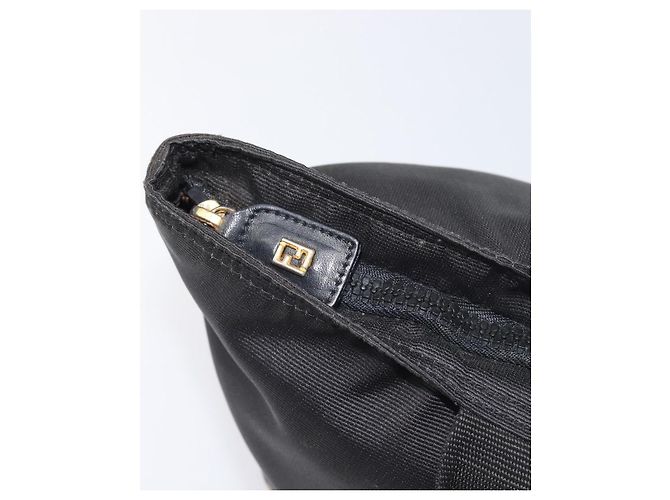 Borsa a mano FENDI Canvas Black Gold Auth 199578 Nero D'oro - vista 14