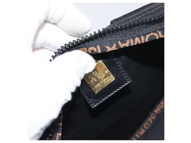 Borsa a mano FENDI Canvas Black Gold Auth 199578 Nero D'oro - vista 15
