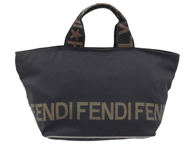 Borsa a mano FENDI Canvas Black Gold Auth 199578 Nero D'oro - vista 2