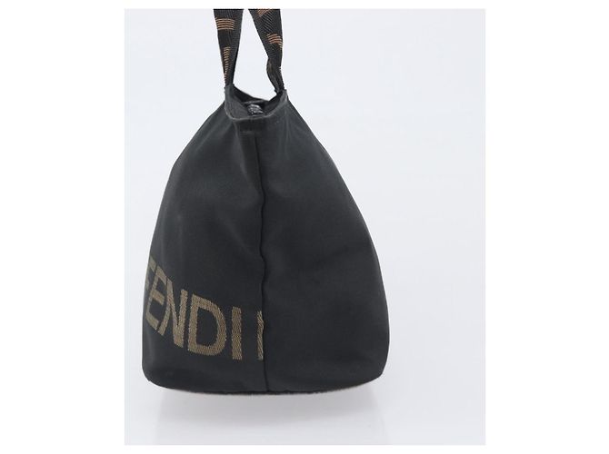 Borsa a mano FENDI Canvas Black Gold Auth 199578 Nero D'oro - vista 4