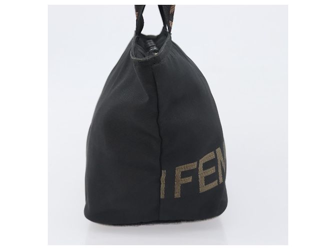 Borsa a mano FENDI Canvas Black Gold Auth 199578 Nero D'oro - vista 5