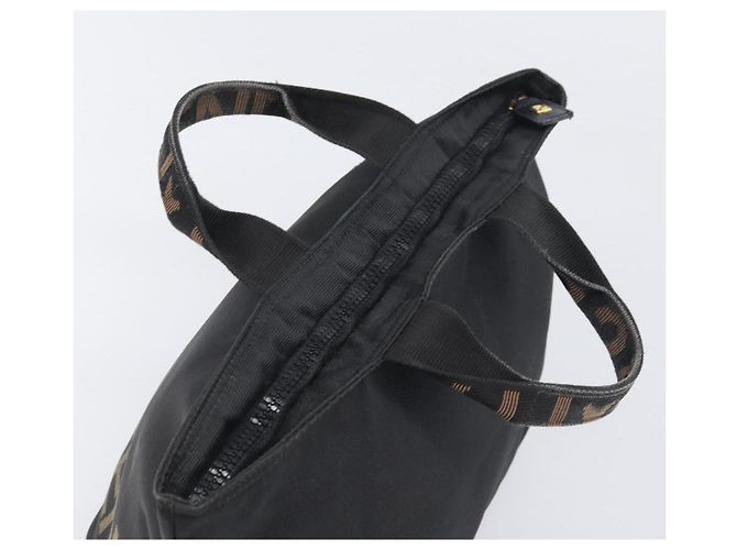 Borsa a mano FENDI Canvas Black Gold Auth 199578 Nero D'oro - vista 6