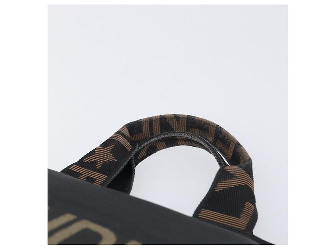 Borsa a mano FENDI Canvas Black Gold Auth 199578 Nero D'oro - vista 8