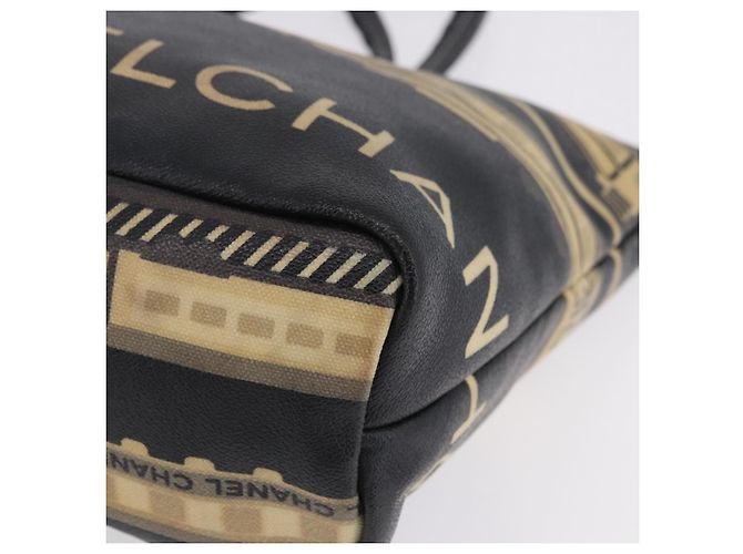 Borsa Tote CHANEL Central Station PVC Pelle Nero Argento CC Auth BA15317 - vista 12
