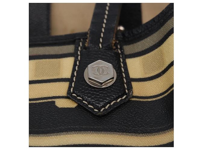 Borsa Tote CHANEL Central Station PVC Pelle Nero Argento CC Auth BA15317 - vista 15