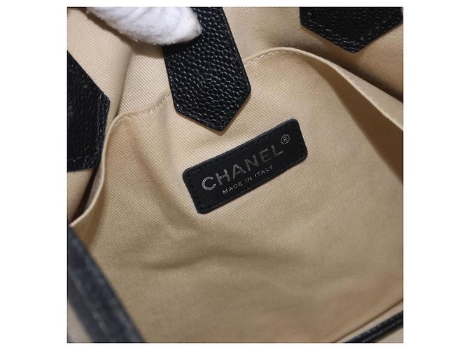 Borsa Tote CHANEL Central Station PVC Pelle Nero Argento CC Auth BA15317 - vista 16