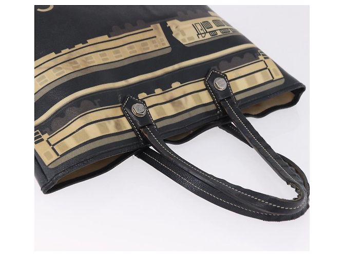 Borsa Tote CHANEL Central Station PVC Pelle Nero Argento CC Auth BA15317 - vista 6