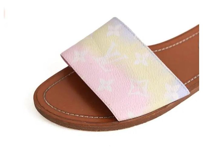 Sandali Louis Vuitton in pelle marrone - vista 5