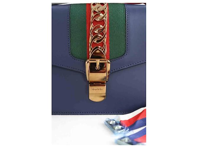 Gucci Borsa a tracolla Sylvie blu - vista 2