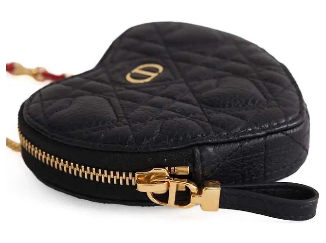 Mini borsa Dior in pelle nera Nero - vista 4