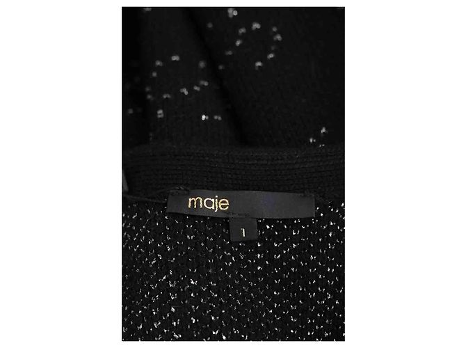 Maje Black Wool Cardigan S - view 5