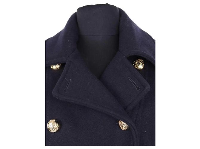 Peacoat Sandro de lana azul marino - vista 2