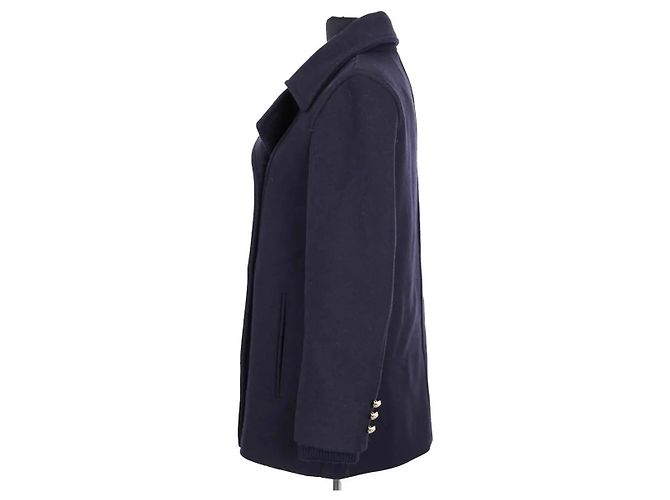 Peacoat Sandro de lana azul marino - vista 3