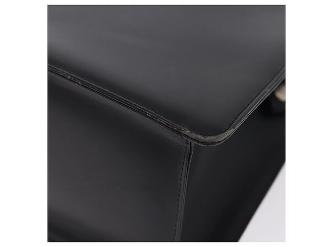 Borsa BURBERRY in pelle nera argento Auth 197856 Nero - vista 12