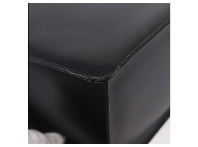 Borsa BURBERRY in pelle nera argento Auth 197856 Nero - vista 13