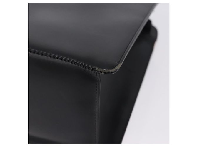 Borsa BURBERRY in pelle nera argento Auth 197856 Nero - vista 14