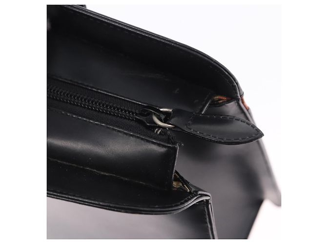 Borsa BURBERRY in pelle nera argento Auth 197856 Nero - vista 15