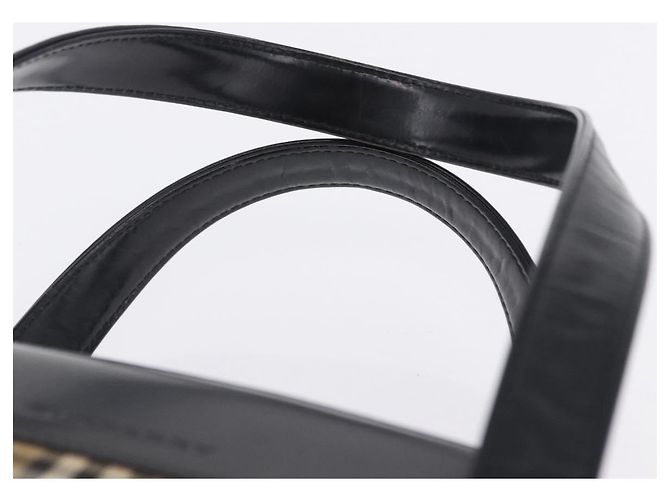 Borsa BURBERRY in pelle nera argento Auth 197856 Nero - vista 8