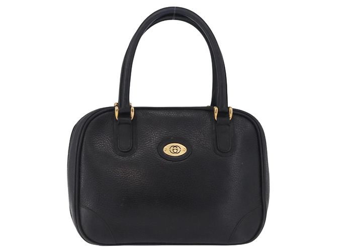 Borsa a Mano GUCCI Pelle Nero Oro 000 104 0030 Auth 197725 D'oro - vista 2