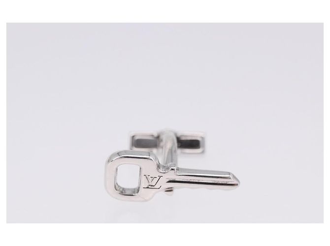 LOUIS VUITTON Gemelli Cadena & Key Cuffs Ag925 Silver LV Auth 199076V Argento - vista 26