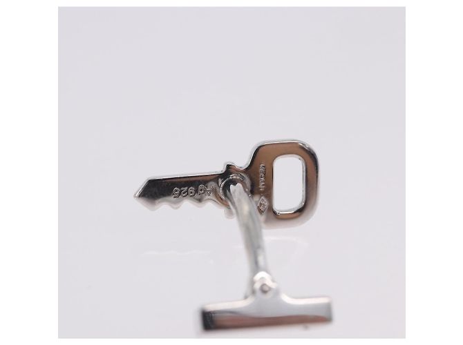 LOUIS VUITTON Gemelli Cadena & Key Cuffs Ag925 Silver LV Auth 199076V Argento - vista 28