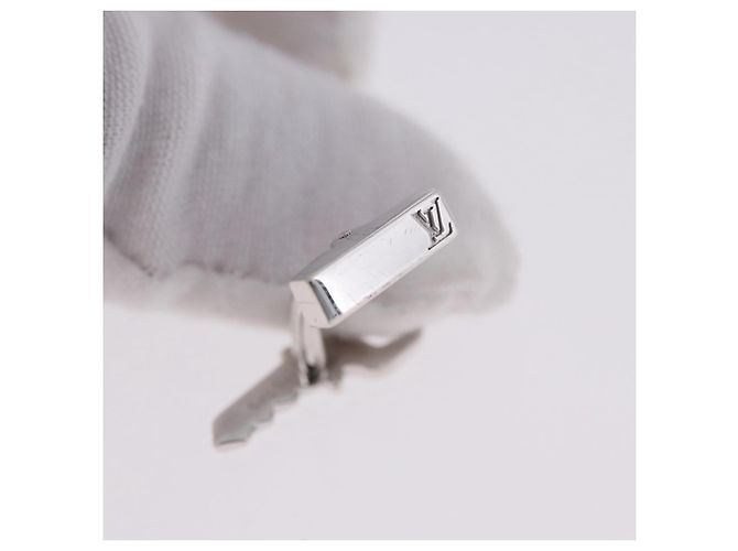 LOUIS VUITTON Gemelli Cadena & Key Cuffs Ag925 Silver LV Auth 199076V Argento - vista 29
