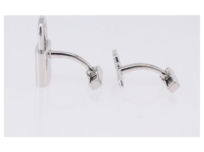 LOUIS VUITTON Gemelli Cadena & Key Cuffs Ag925 Silver LV Auth 199076V Argento - vista 32