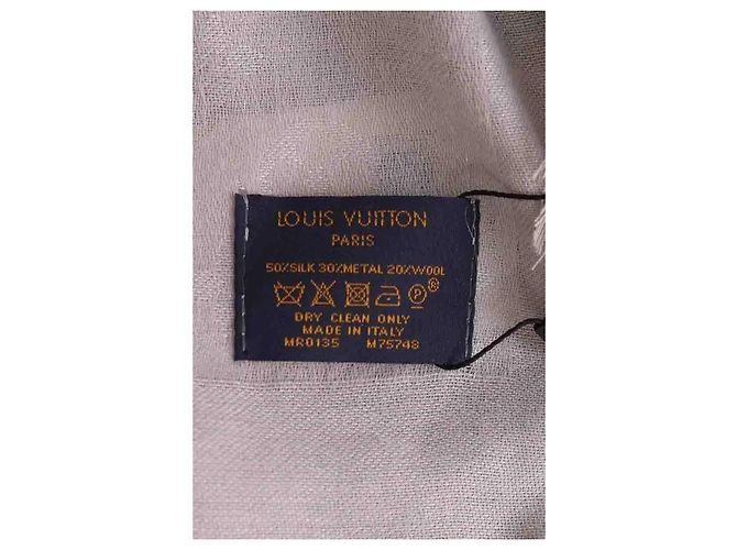 Sciarpa Louis Vuitton in seta grigia Grigio - vista 4