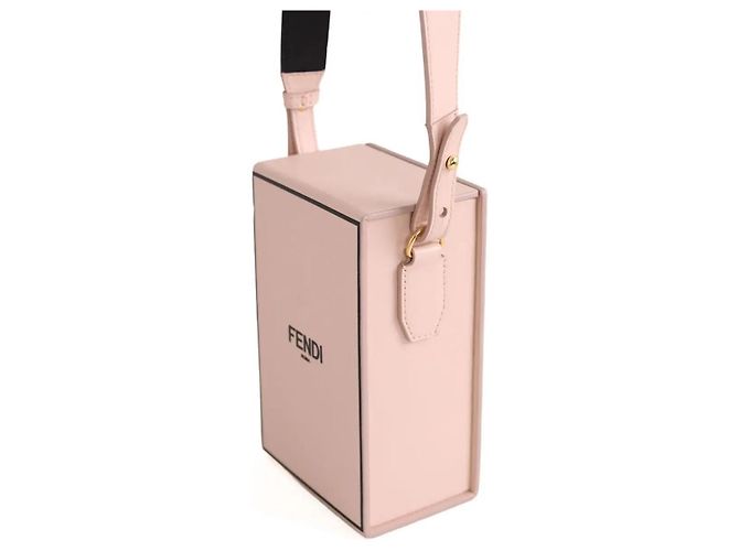 Sac à bandoulière Fendi VERTICAL BOX en cuir rose - vue 2